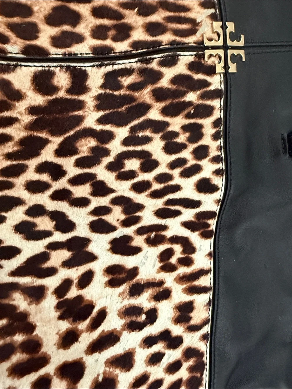 Tory Burch Authentic Ivy Leopard Print Calf Hair Slouchy Tote Bag with COA